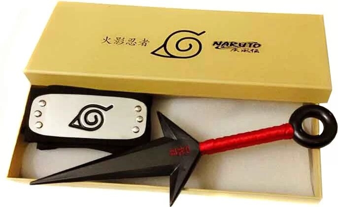 Косплей набор повязка Konoha и кунай пластиковый Naruto