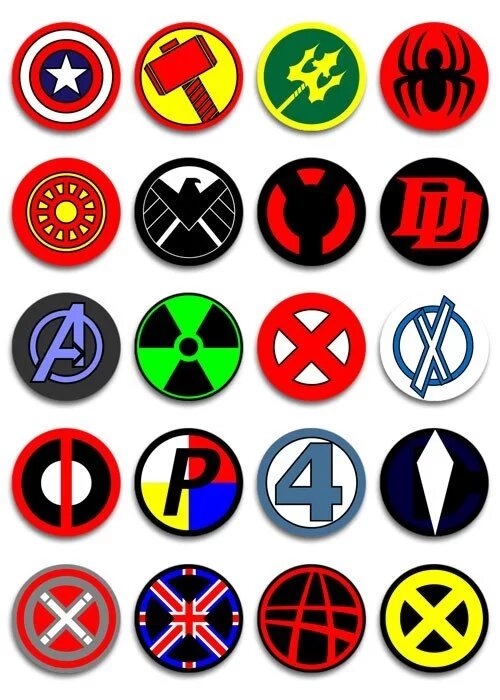 Набор значков Marvel Super Hero