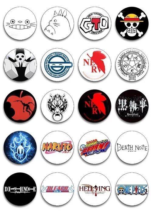 Набор значков Anime Logo