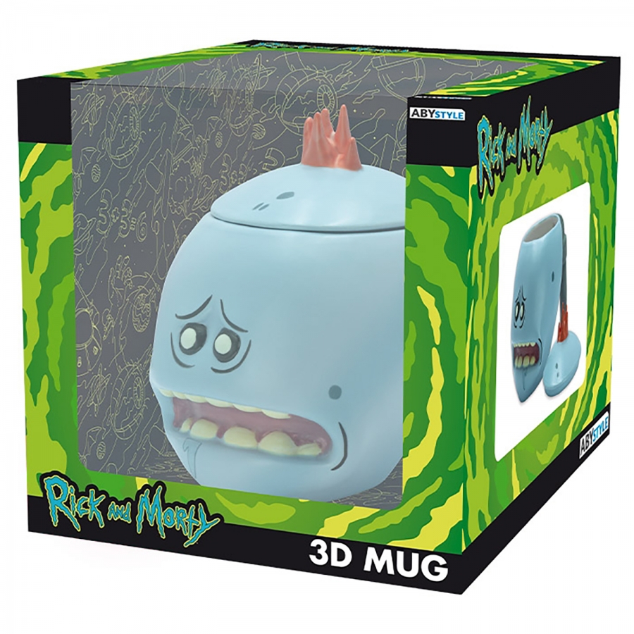 Кружка 3D с крышкой Rick & Morty Mr. Meeseeks 450 ml ABYMUG675