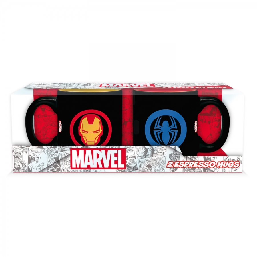 Набор кружек Marvel Iron Man Spider-Man 2 шт 110ml ABYMUG364